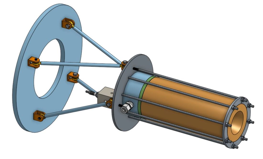 CAD assembly of nozzle, injector, and igniter